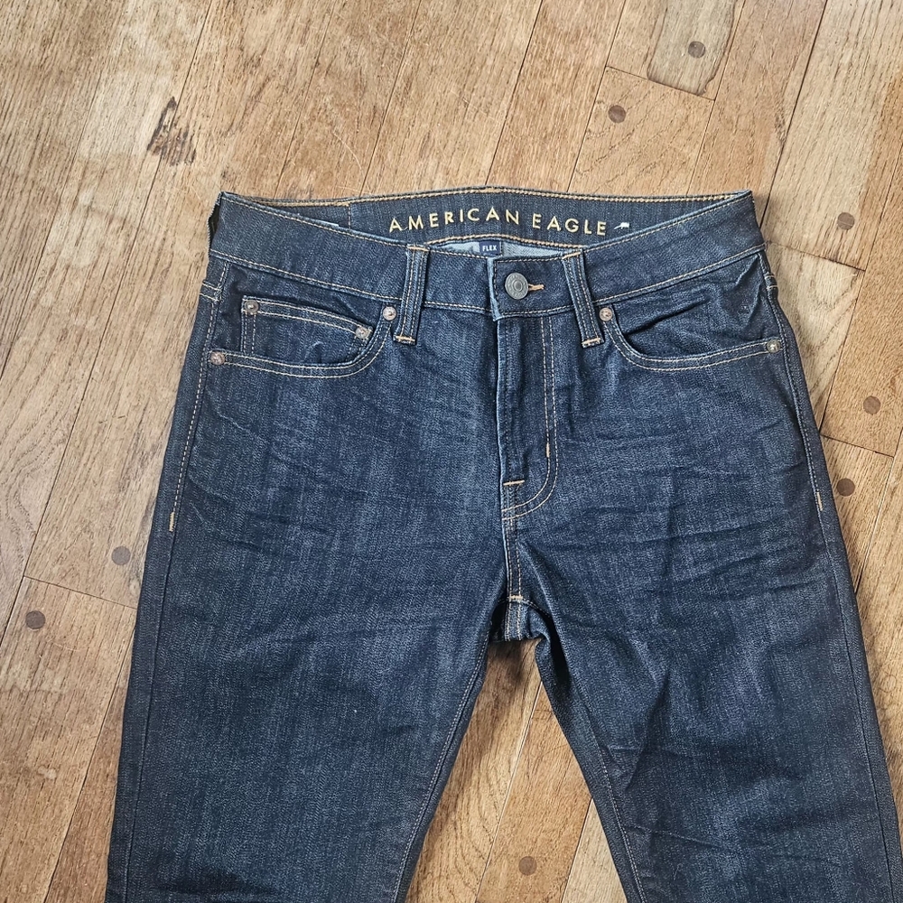 American Eagle Outfitters Men's Dark Blue Flex Skinny Jeans 31x32 - Picture 2 of 7